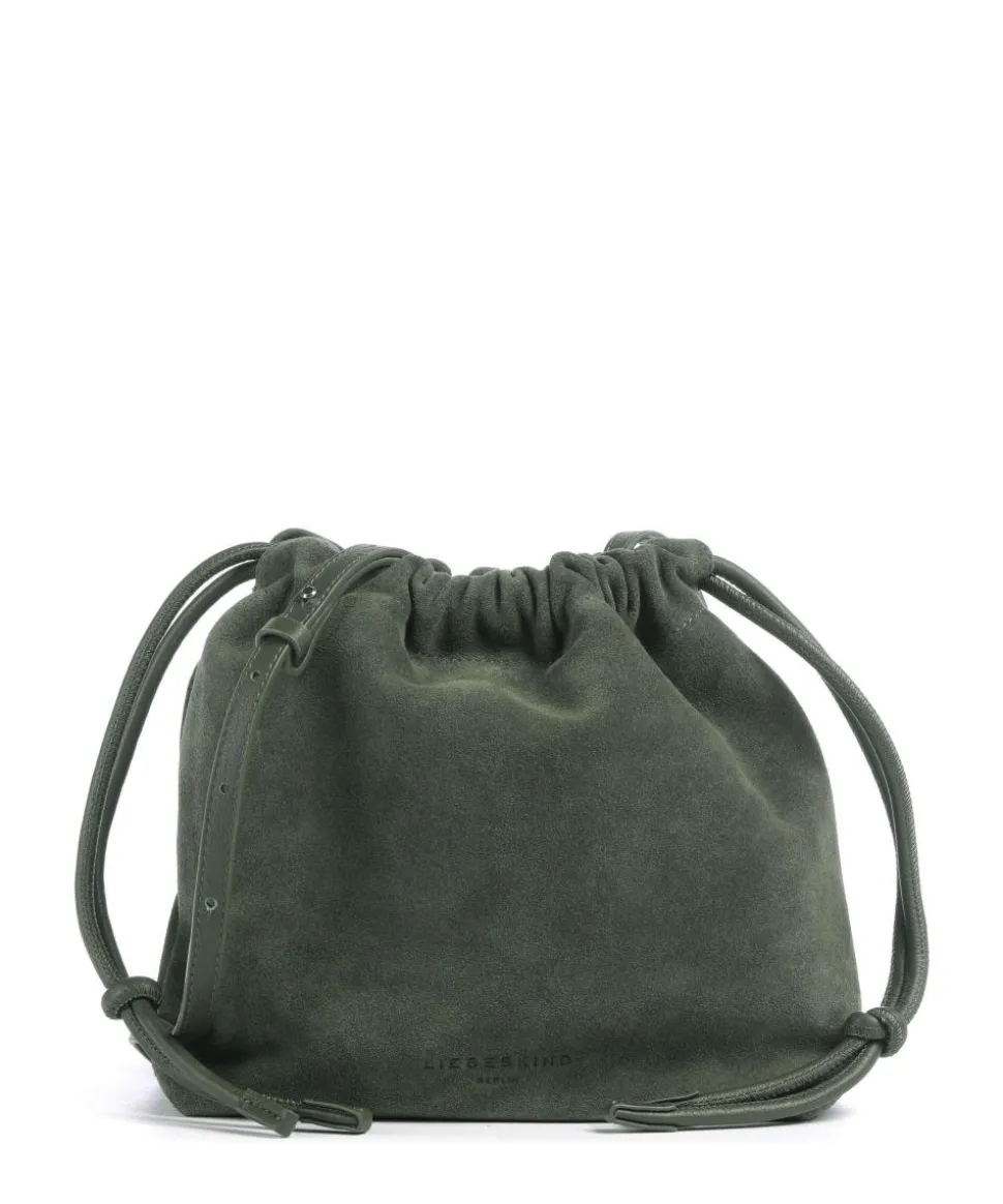 Lya Suede S Bucket bag aufgerautes Leder dunkelgrün