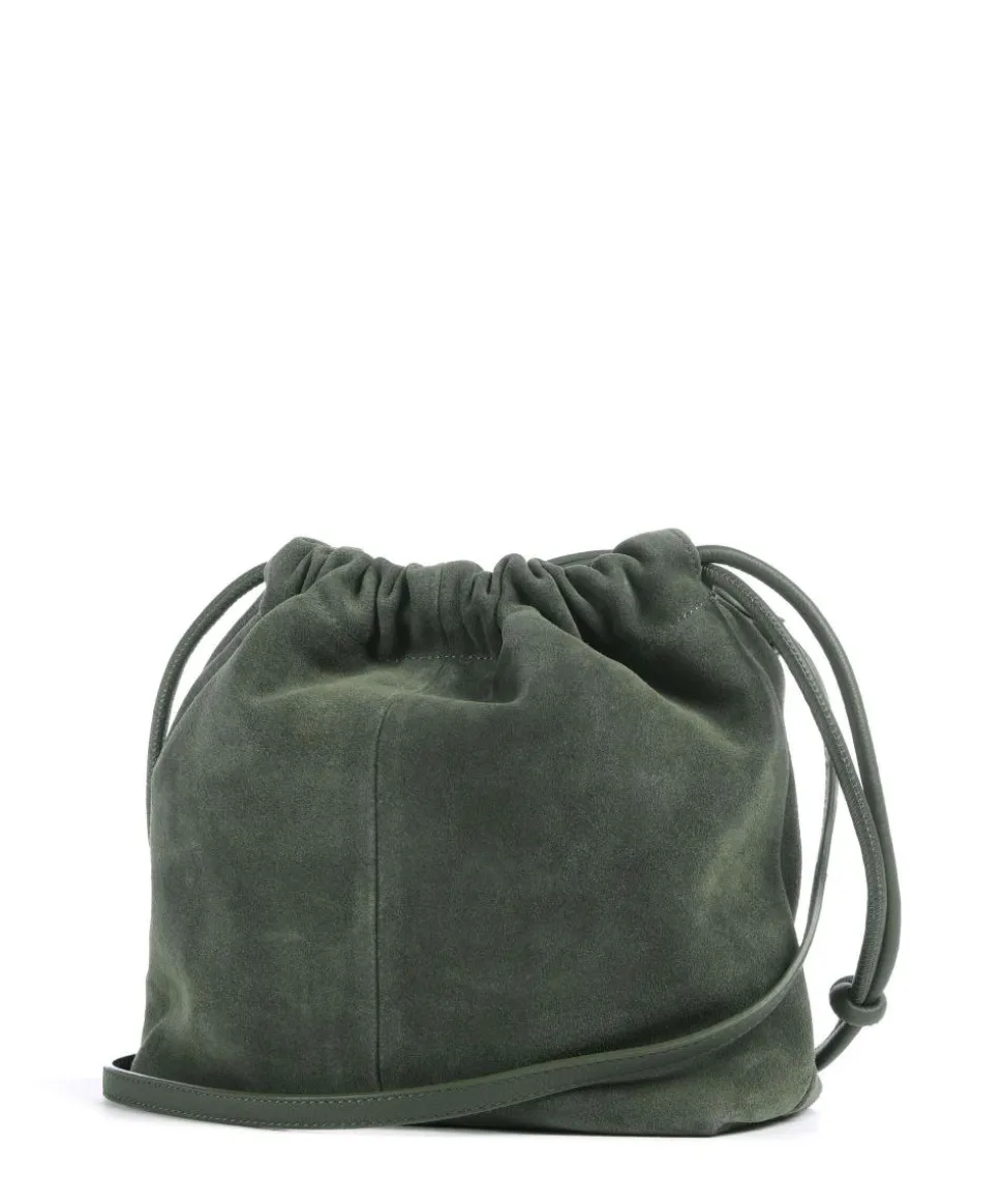 Lya Suede S Bucket bag aufgerautes Leder dunkelgrün