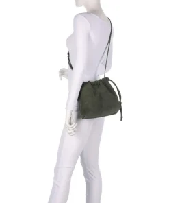 Lya Suede S Bucket bag aufgerautes Leder dunkelgrün