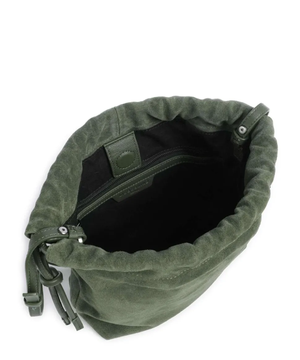 Lya Suede S Bucket bag aufgerautes Leder dunkelgrün