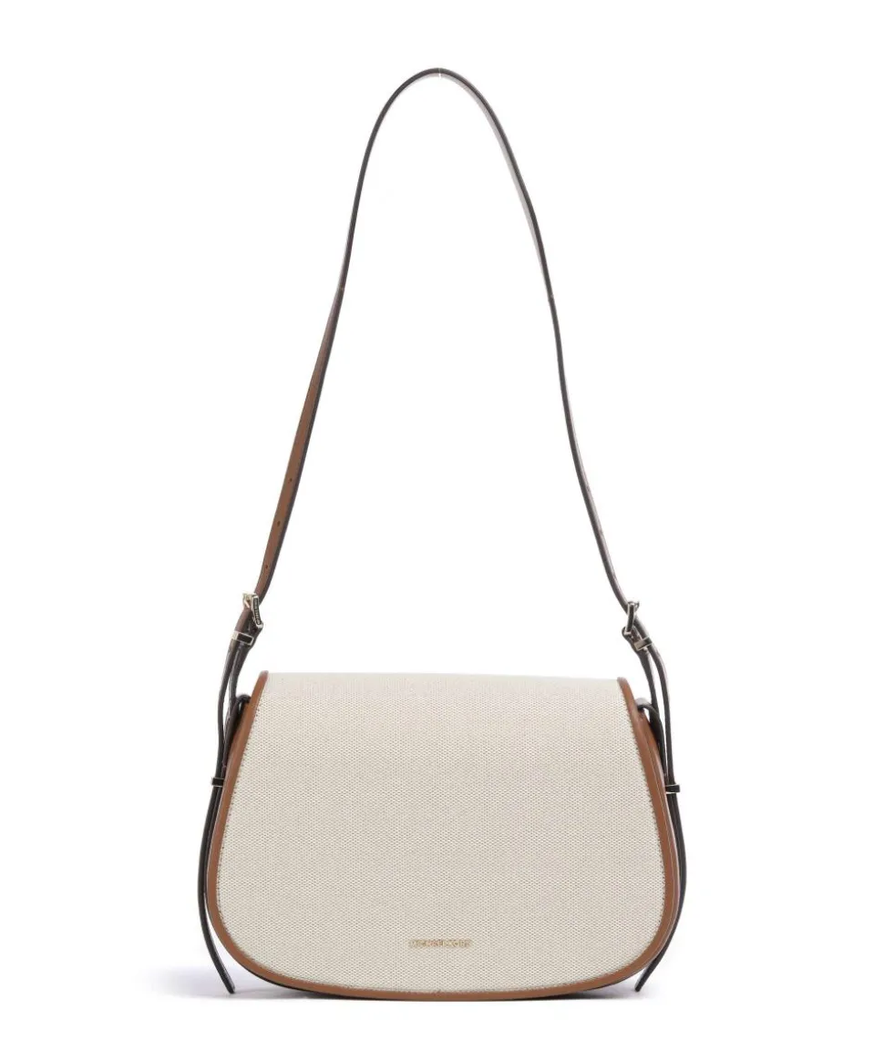 Lydia Schultertasche Canvas elfenbein/braun