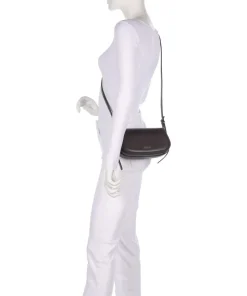 Lydia Small Umhängetasche fein genarbtes Rindsleder dunkelbraun