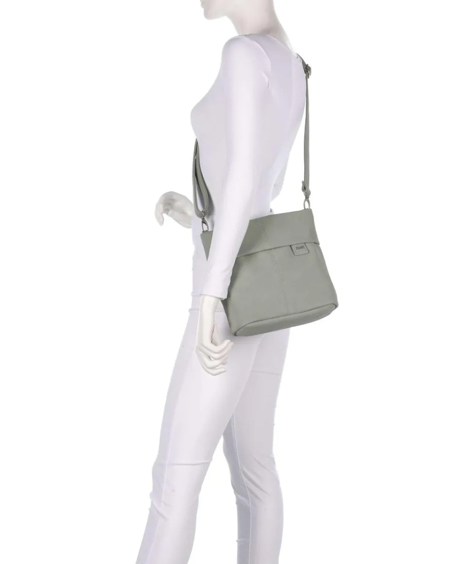 Mademoiselle.M M8 Schultertasche Lederimitat graugrün