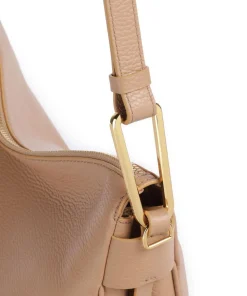 Magie Soft Beuteltasche genarbtes Leder hellbraun