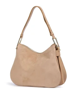 Magie Suede Beuteltasche aufgerautes Leder, genarbtes Leder hellbraun