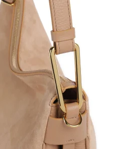 Magie Suede Beuteltasche aufgerautes Leder, genarbtes Leder hellbraun