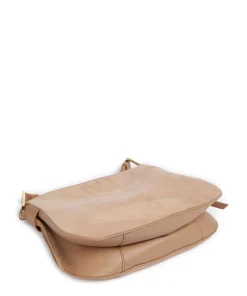 Magie Suede Beuteltasche aufgerautes Leder, genarbtes Leder hellbraun