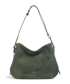 Magie Suede Beuteltasche aufgerautes Leder, genarbtes Leder dunkelgrün