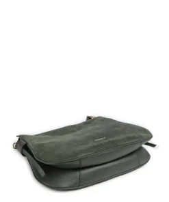 Magie Suede Beuteltasche aufgerautes Leder, genarbtes Leder dunkelgrün