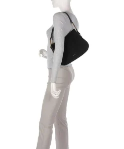 Magie Suede Beuteltasche aufgerautes Leder schwarz