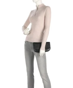 Magie Umhängetasche genarbtes Leder schwarz