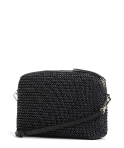 Maglia Raffia Kaia Umhängetasche Bast schwarz