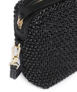Maglia Raffia Kaia Umhängetasche Bast schwarz