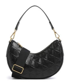 Maheki Schultertasche geprägtes Rindsleder schwarz