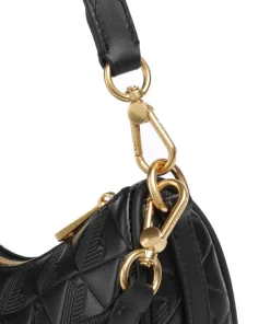 Maheki Schultertasche geprägtes Rindsleder schwarz