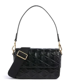 Maheki Schultertasche geprägtes Rindsleder schwarz