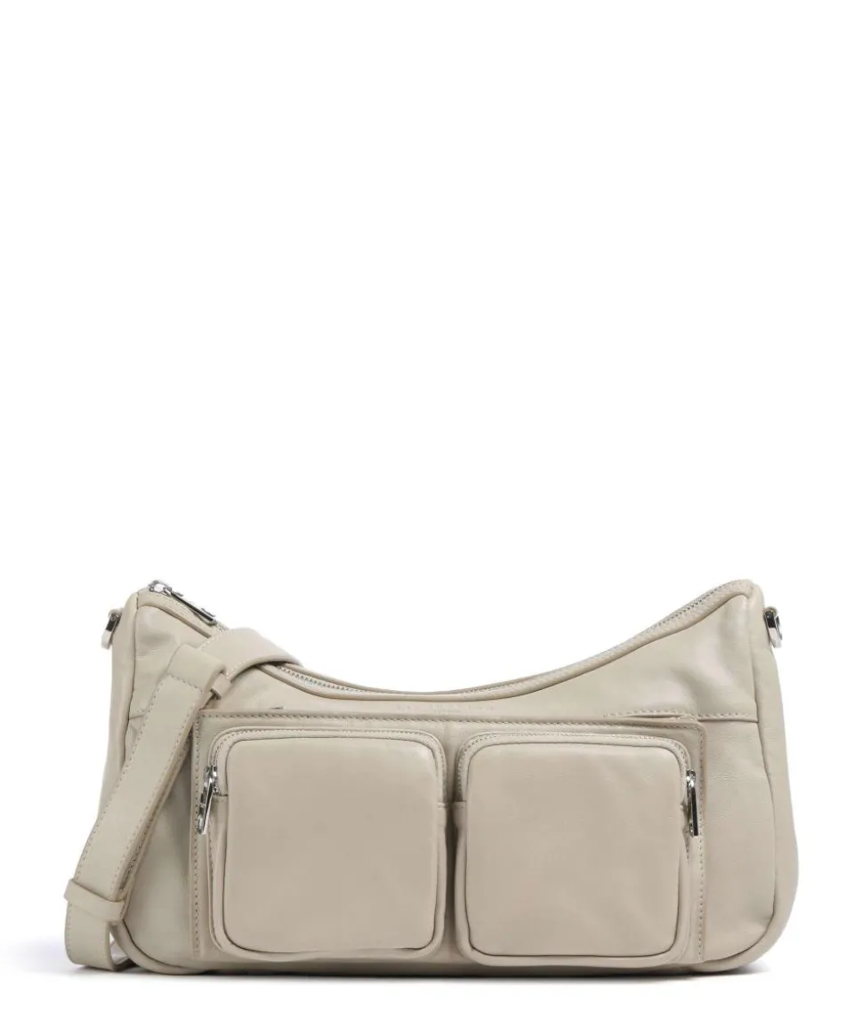 Maia Sheep Natural M Schultertasche Schafsleder beige