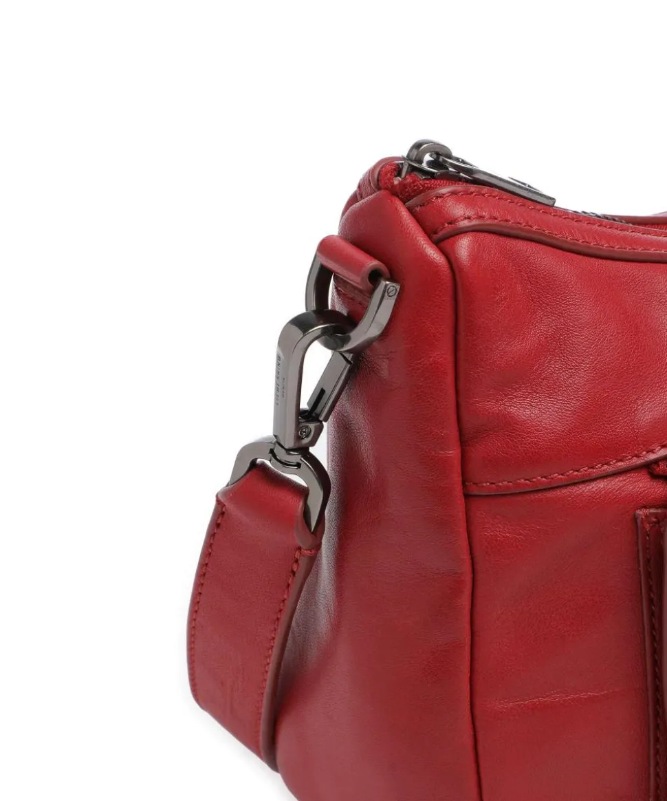 Maia Sheep Natural M Schultertasche Schafsleder dunkelrot