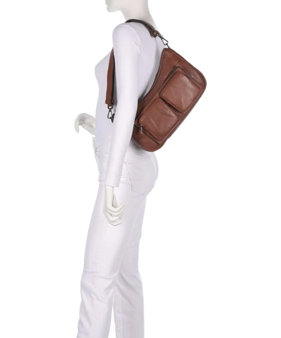 Maia Sheep Natural M Schultertasche Schafsleder dunkelbraun