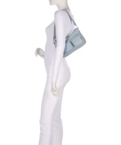 Maia Sheep Natural S Schultertasche Schafsleder hellblau