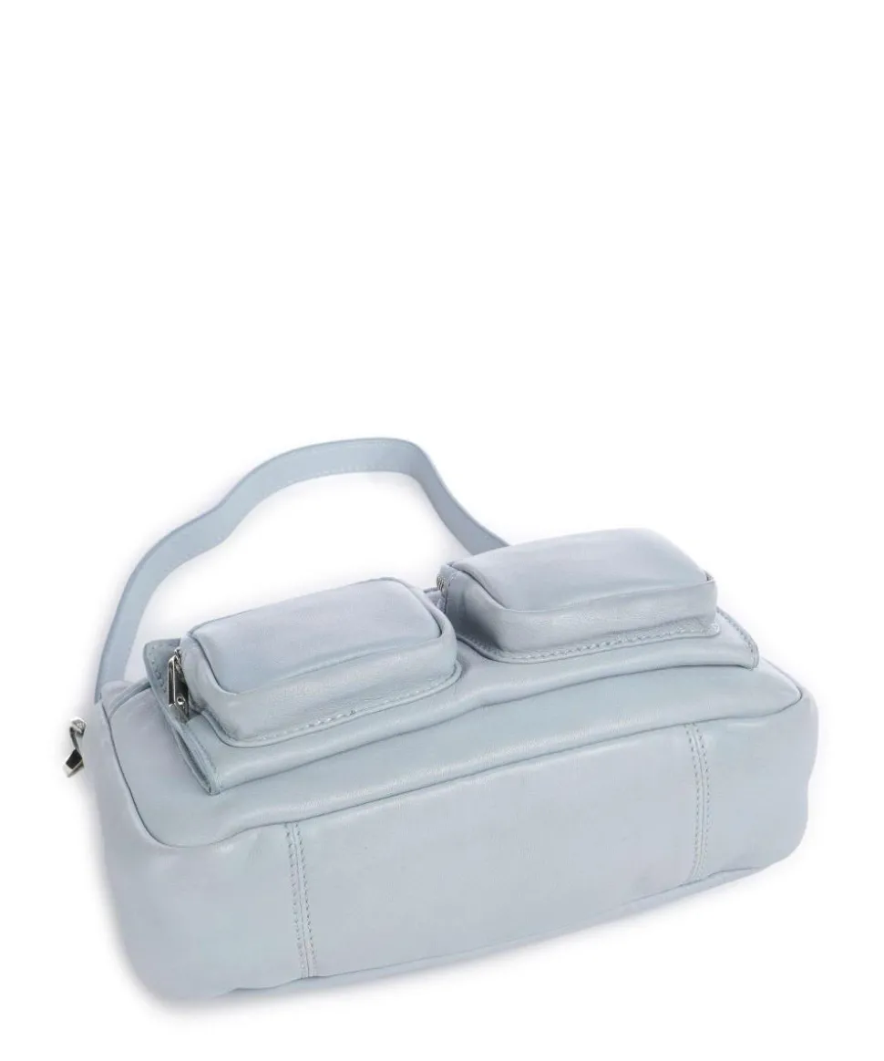 Maia Sheep Natural S Schultertasche Schafsleder hellblau