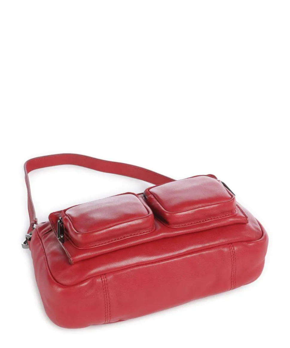 Maia Sheep Natural S Schultertasche Schafsleder dunkelrot