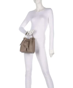 Malory Bucket bag genarbtes Leder taupe