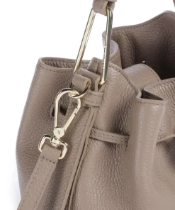 Malory Bucket bag genarbtes Leder taupe