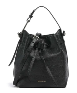 Malory Bucket bag genarbtes Leder schwarz