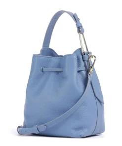 Malory Bucket bag genarbtes Leder blau