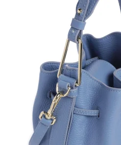 Malory Bucket bag genarbtes Leder blau