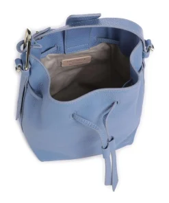 Malory Bucket bag genarbtes Leder blau