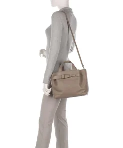 Malory Handtasche genarbtes Leder taupe
