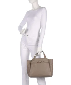 Malory Handtasche genarbtes Leder taupe