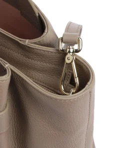 Malory Handtasche genarbtes Leder taupe