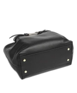 Malory Handtasche genarbtes Leder schwarz