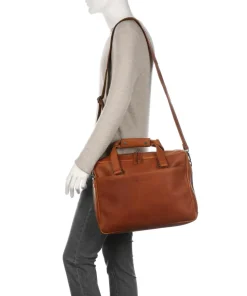 Manhattan Aktentasche 15″ Pull-Up Rindsleder cognac