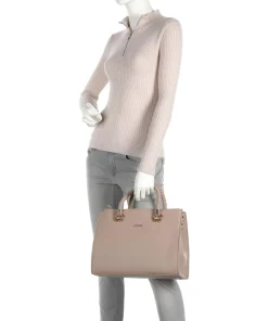 Manhattan Handtasche Lederimitat beige