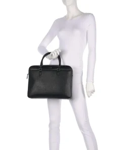 Manhattan M Aktentasche Lederimitat schwarz