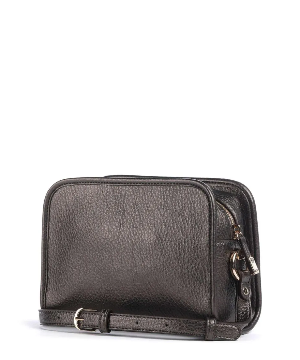 Manhattan M Umhängetasche Lederimitat dunkelbraun