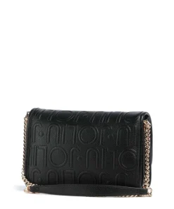 Manhattan S Schultertasche Lederimitat schwarz