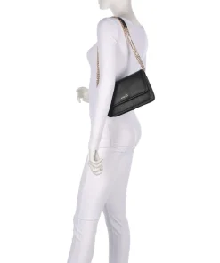 Manhattan S Schultertasche Lederimitat schwarz