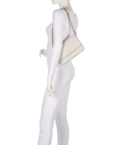 Manhattan S Schultertasche Lederimitat elfenbein