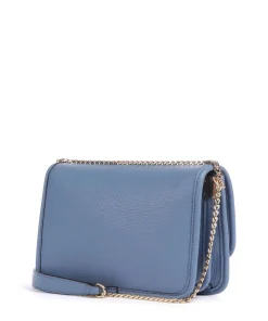 Manhattan S Schultertasche Lederimitat blaugrau