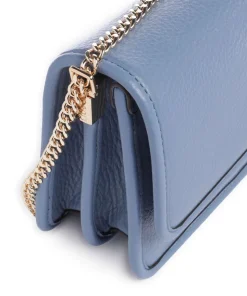 Manhattan S Schultertasche Lederimitat blaugrau