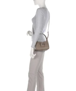 Mary-O Schultertasche genarbtes Rindsleder taupe