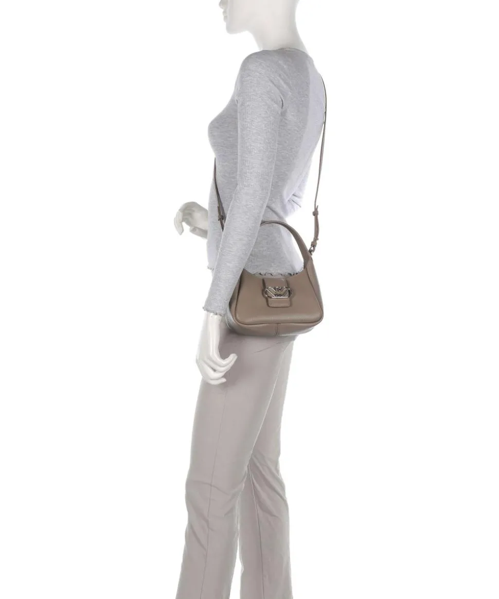 Mary-O Schultertasche genarbtes Rindsleder taupe