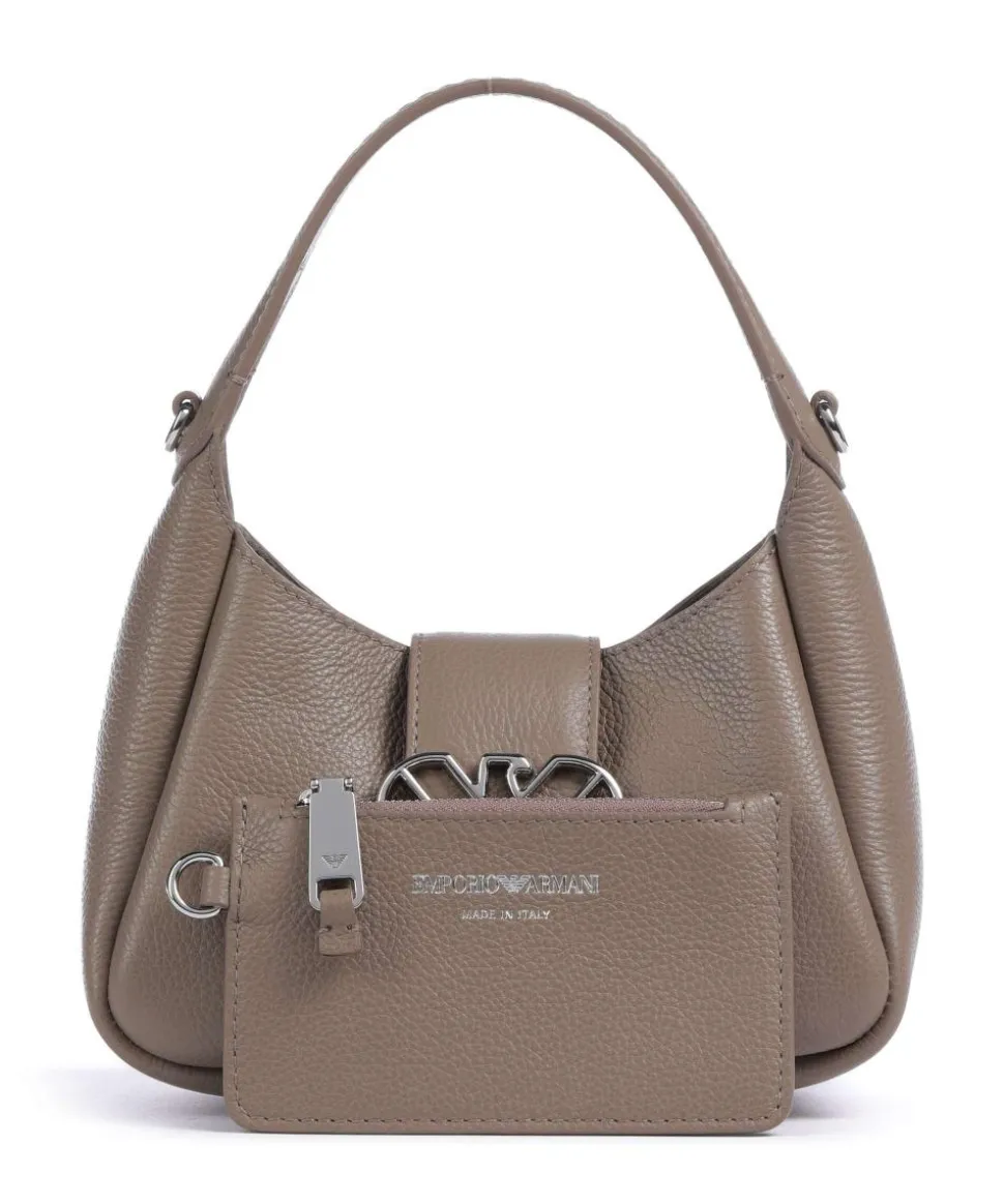 Mary-O Schultertasche genarbtes Rindsleder taupe