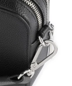 Matteo Umhängetasche genarbtes Rindsleder schwarz