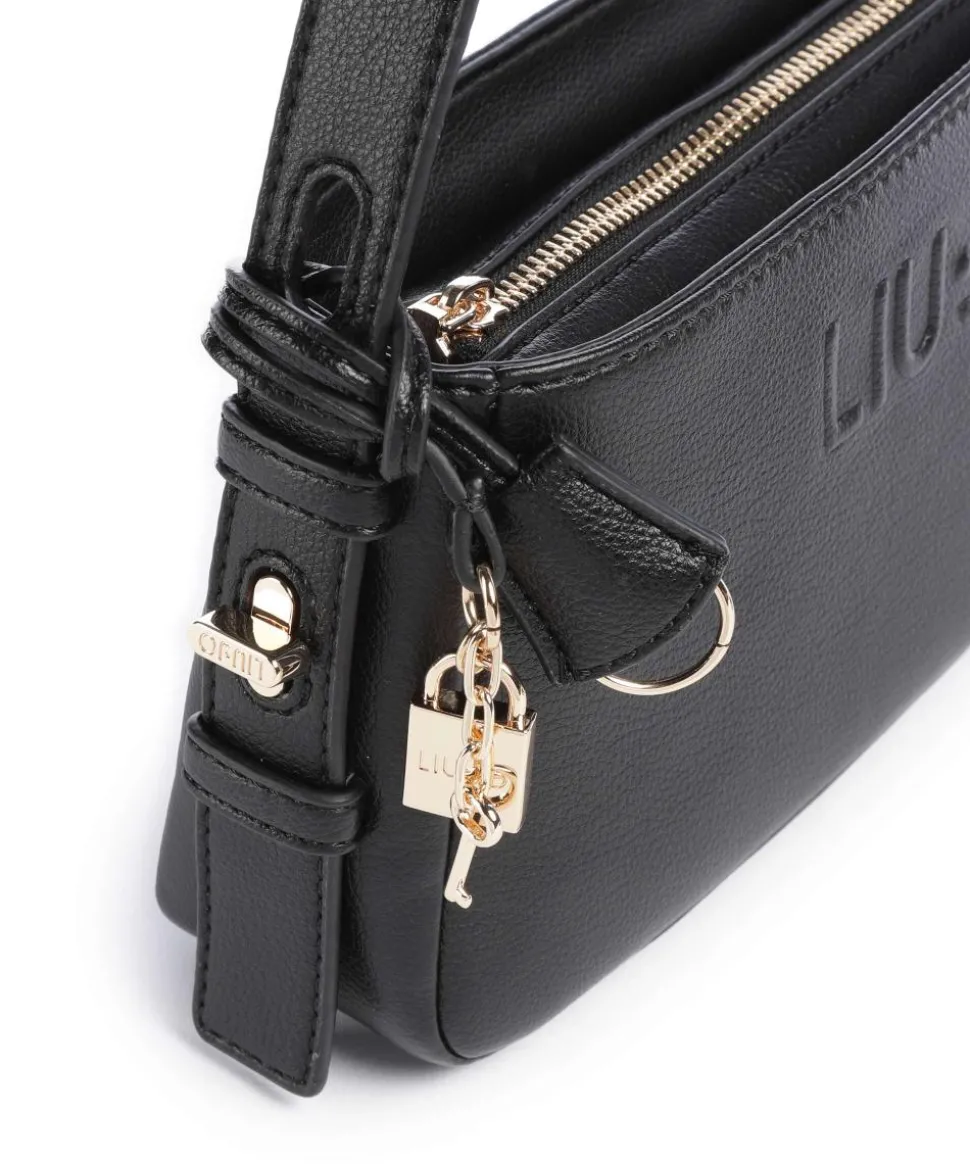 Mediana M Schultertasche Lederimitat schwarz